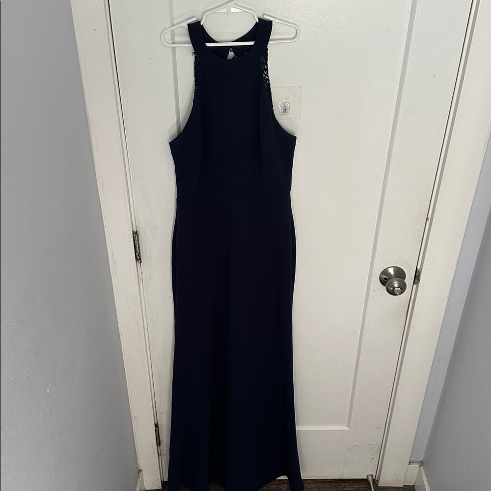 Lulu's Midnight Blue Lace Maxi Dress